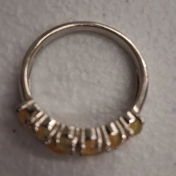 Silver 925 Ethiopian Opal Ring Sz. 7.5 - Picture 2 of 6